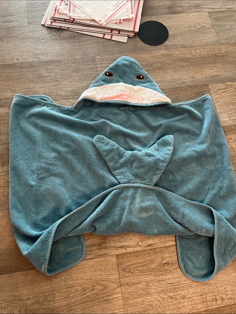 Kids Shark Hooded Towel Poncho - Blue